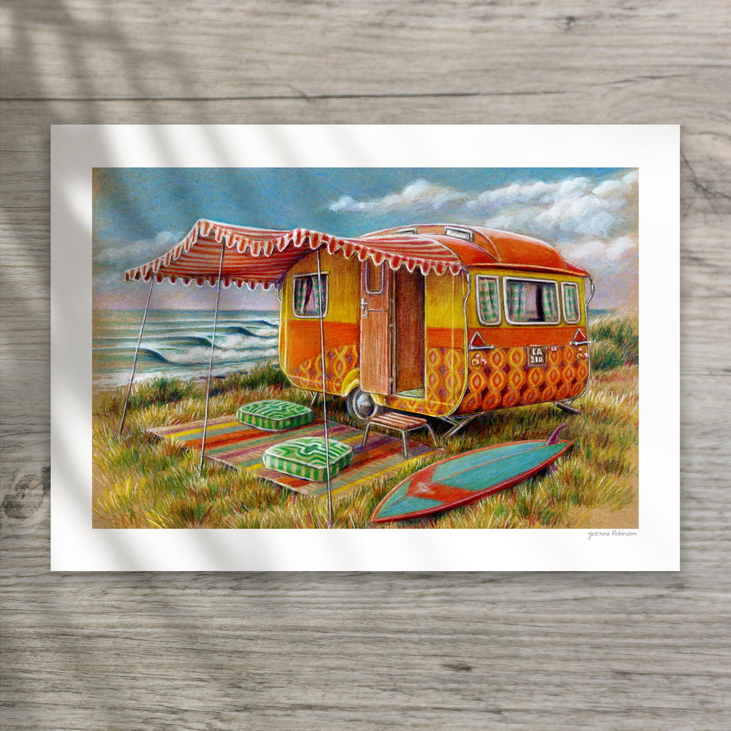 Orange Retro Caravan